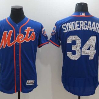 New York Mets #34 Noah Syndergaard Royal 2017 Spring Training New New Cool Base Stitched Jersey