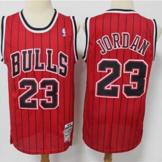 Bulls 23 Michael Jordan Red Hardwood Classics Jersey