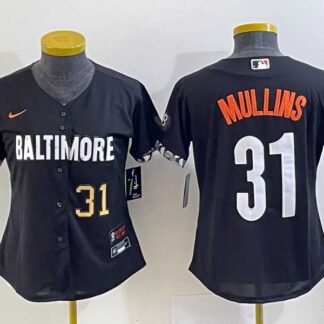 Women's Baltimore Orioles #31 Cedric Mullins Number Black 2023 City Connect Cool Base Stitched Jersey