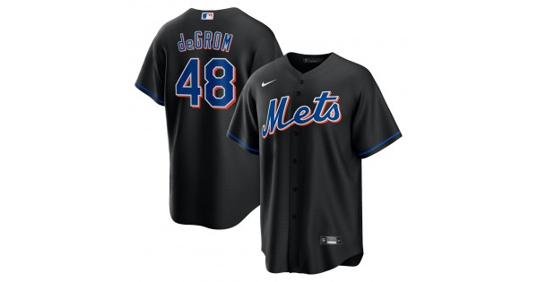 Jacob deGrom New York Mets Nike 2022 Alternate Replica Player Jersey - Black - Image 2
