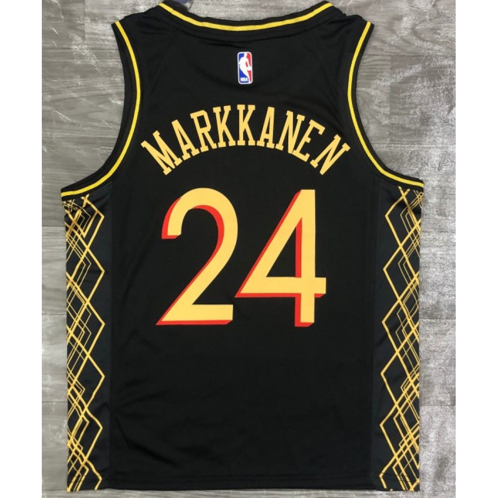 Men's Chicago Bulls Lauri Markkanen #24 Nike Black 2020/21 Swingman Jersey - City Edition - Image 2