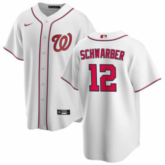 Nationals 12 Kyle Schwarber White Nike Cool Base Jersey Dzhi