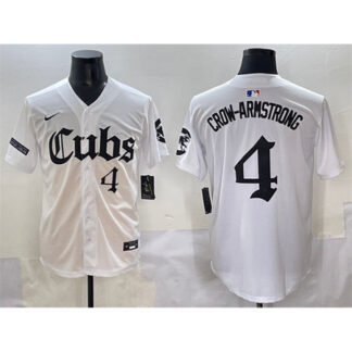 Youth Chicago Cubs #4 Pete Crow-Armstrong White "Gothic North Side Edition" Vapor Premier Limited Stitched Baseball...