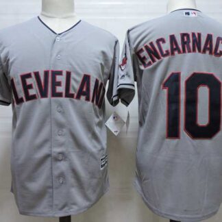 Cleveland Indians #10 Edwin Encarnacion Gray New Cool Base Stitched Jersey