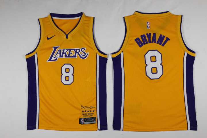 Los Angeles Lakers #8 kobe Bryant Yellow Black Mamba Nike Swingman Stitched NBA Jersey