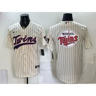 Men's Minnesota Twins Team Big Logo Cream 2026 Field of Dreams Stadium Baseball Jersey