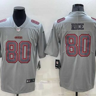 Men's San Francisco 49ers #80 Jerry Rice Grey Atmosphere Fashion 2022 Vapor Untouchable Stitched Limited Jersey