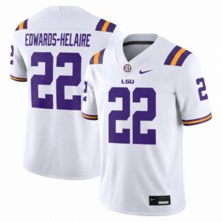 Clyde Edwards-Helaire LSU Tigers Nike White Football Game Jersey