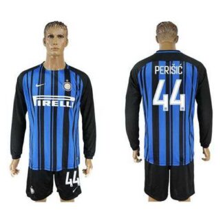 Inter Milan #44 Perisic Home Long Sleeves Soccer Club Jersey