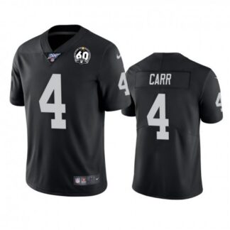 Nike Las Vegas Raiders #4 Derek Carr Black 60th Anniversary Vapor Limited Stitched NFL 100th Season Jersey