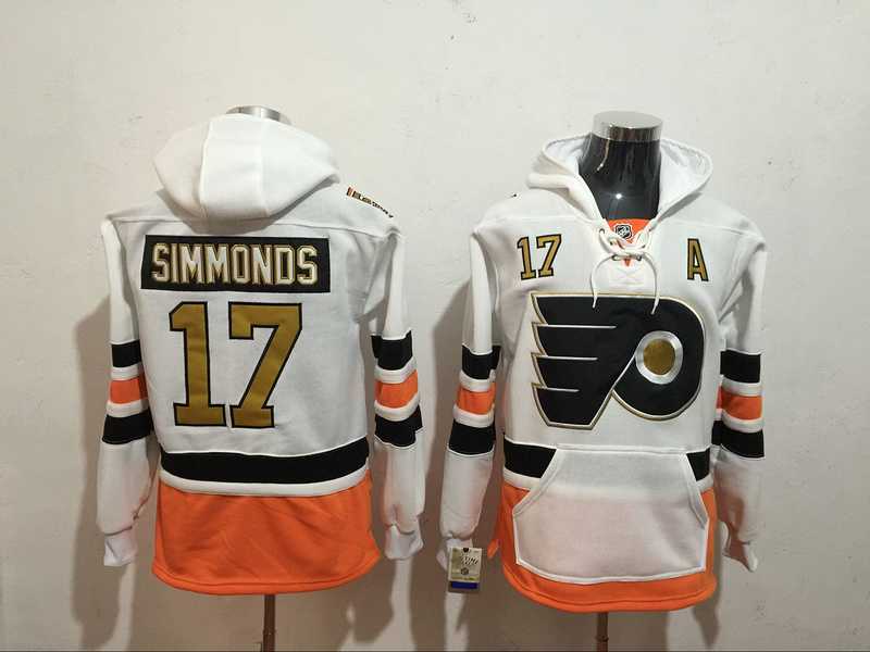 Philadelphia Flyers #17 Wayne Simmonds White All Stitched Hoodie Sweatshirt