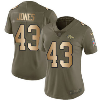 Nike Denver Broncos #43 Joe Jones Olive/Gold Women’s Stitched NFL Limited 2017 Salute To Service Jersey