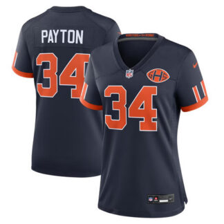Women's Chicago Bears #34 Walter Payton Navy 2026 Rivalries Collection Game Jersey