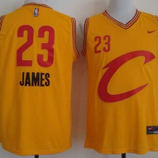 Nike Cleveland Cavaliers #23 Lebron James Yellow Pride Stitched Jersey
