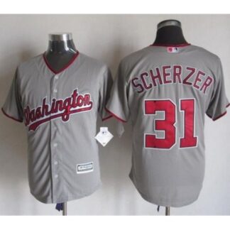 Nationals #31 Max Scherzer Grey New Cool Base Stitched MLB Jersey 6W6D