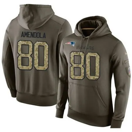 NFL Men's New England Patriots #80 Danny Amendola Stitched Green Olive Salute To Service KO Performance Hoodie