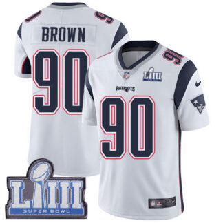 Nike New England Patriots #90 Malcom Brown White Super Bowl LIII Bound Youth Stitched NFL Vapor Untouchable Limited...