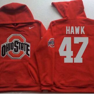 Ohio State Buckeyes #47 A.J. Hawk Red Men's Pullover Stitched Hoodie