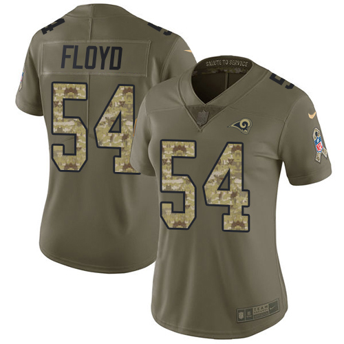 Nike Los Angeles Rams #54 Leonard Floyd Olive/Camo Women’s Stitched NFL Limited 2017 Salute To Service Jersey