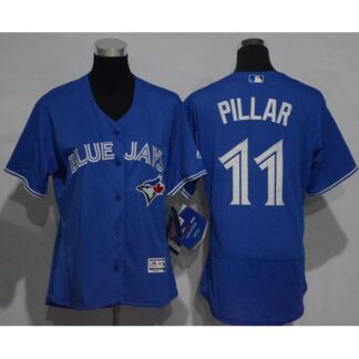Toronto Blue Jays #11 Kevin Pillar Blue Flexbase Authentic Women’s Stitched MLB Jersey