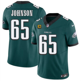 Men's Philadelphia Eagles #65 Lane Johnson Green 2026 F.U.S.E. 4-Star C Patch Vapor Untouchable Limited Stitched Fo...