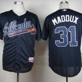 Atlanta Braves #31 Maddux Dark Blue Throwback Jerseys