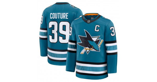 Men's San Jose Sharks Logan Couture Teal Home Premium Jersey - Image 2