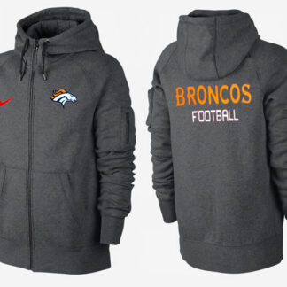 Men Denver Broncos Team Logo Full Zip NFL Hoodie (10)