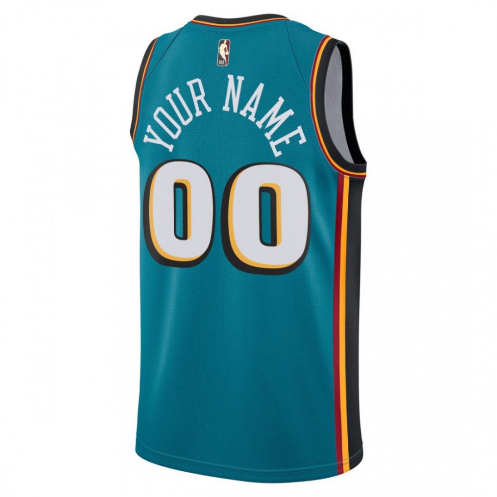 Detroit Pistons Nike Youth Custom Swingman Jersey - Classic Edition - Teal - Image 2