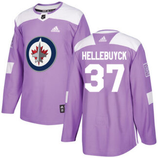 Adidas Winnipeg Jets #37 Connor Hellebuyck Purple Authentic Fights Cancer Stitched NHL Jersey