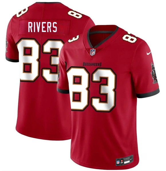 Men's Tampa Bay Buccaneers #83 Eric Rivers Red 2026 Draft Vapor Limited Football Stitched Jersey