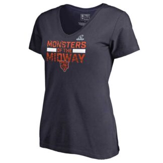 Women Bears Navy 2018 NFL Playoffs Monsters Of The Midway T-Shirt