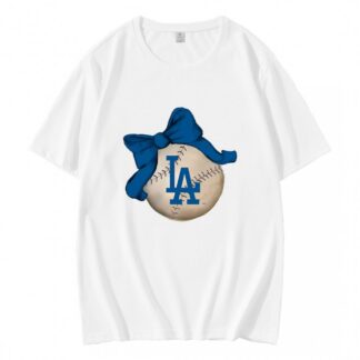 Los Angeles Dodgers Tiny Turnip Baseball Bow T-Shirt