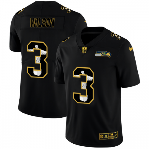 Seattle Seahawks #3 Russell Wilson Men’s Nike Carbon Black Vapor Cristo Redentor Limited NFL Jersey
