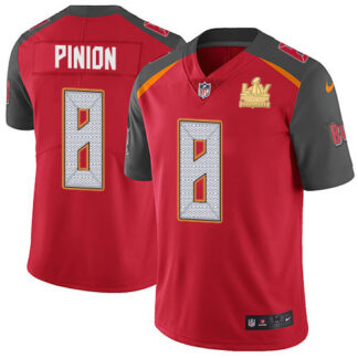 Nike Tampa Bay Buccaneers #8 Bradley Pinion Red Team Color Men’s Super Bowl LV Champions Patch NFL Vapor Untouchabl...