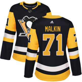 Adidas Pittsburgh Penguins #71 Evgeni Malkin Black Home Authentic Women’s Stitched NHL Jersey