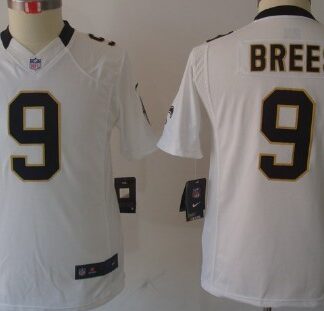 Youth Nike Limited New Orleans Saints #9 Drew Brees White Jerseys