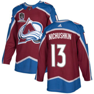 Adidas Colorado Avalanche #13 Valeri Nichushkin Burgundy 2022 Stanley Cup Champions Burgundy Home Authentic Stitche...