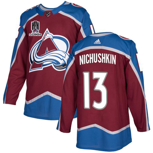 Adidas Colorado Avalanche #13 Valeri Nichushkin Burgundy 2022 Stanley Cup Champions Burgundy Home Authentic Stitche...