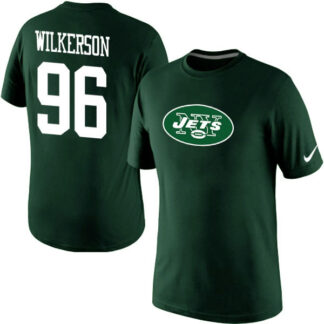 Men Nike New York Jets 96 Muhammad Wilkerson Name x26 Number T-Shirt Green
