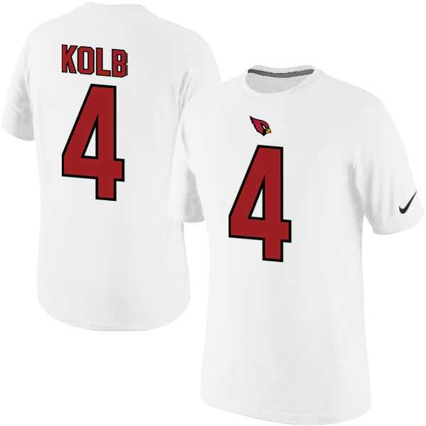 Men Nike Arizona Cardinals #4 Kevin Kolb Pride Name x26 Number T-Shirt White