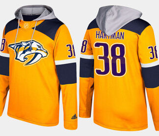 Adidas Nashville Predators 38 Ryan Hartman Name And Number Yellow Hoodie