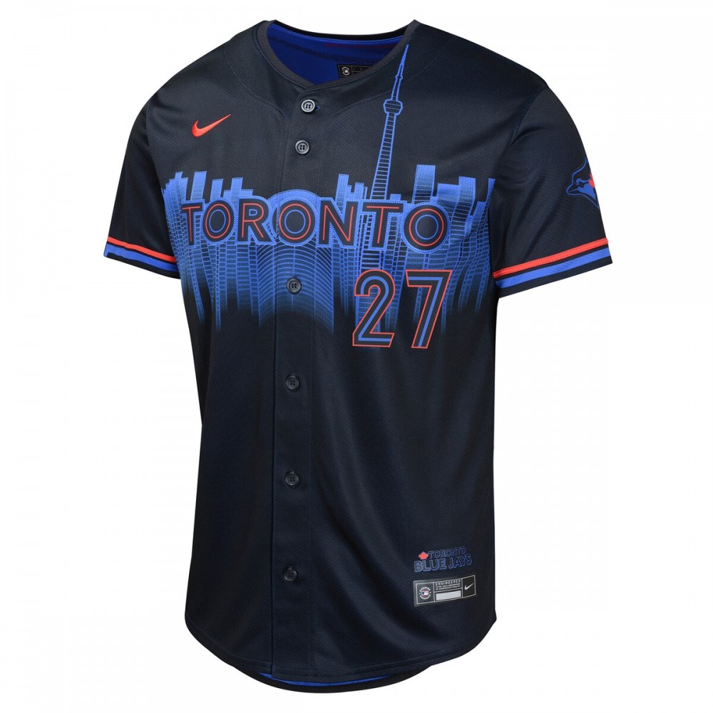 Vladimir Guerrero Toronto Blue Jays Nike Youth 2024 City Connect Limited Player Jersey - Navy - Image 2