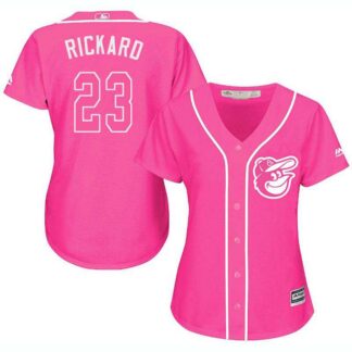 Glued Women's Baltimore Orioles #23 Joey Rickard Pink New Cool Base Jersey WEM