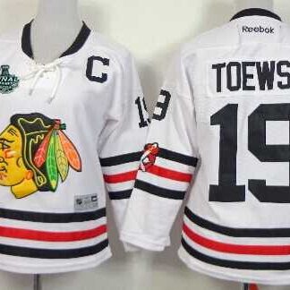 Women's Chicago Blackhawks #19 Jonathan Toews 2015 Stanley Cup 2015 Winter Classic White Jersey