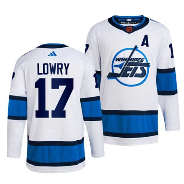 Men's Winnipeg Jets #17 Adam Lowry White 2022-23 Reverse Retro Stitched Jersey Dzhi