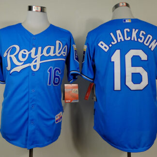Kansas City Royals #16 B.Jackson Throwback Light Blue Jerseys