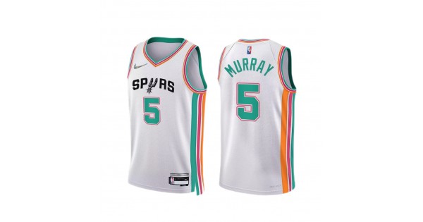 Men's San Antonio Spurs Dejounte Murray #5 Nike White Swingman NBA Jersey - City Edition - Image 2