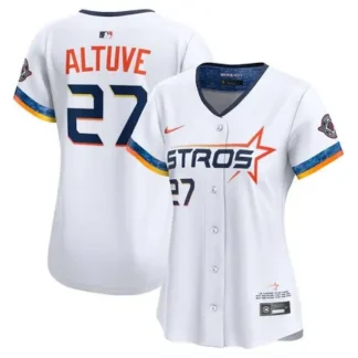 Women's Houston Astros #27 Jose Altuve White 2025 City Connect Limited Jersey