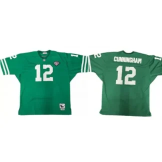 Men's Philadelphia Eagles #12 Randall Cunningham 1994 Green 75th Anniversary Stitched Jersey